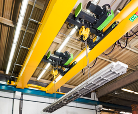 Efficiency and safety for cranes with 2 trolleys.